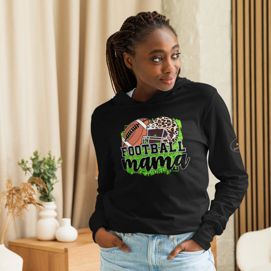 Football Mama Hooded Long-Sleeve Tee
