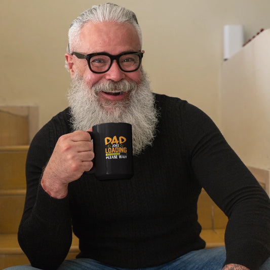 Dad Joke Loading Black Glossy Mug