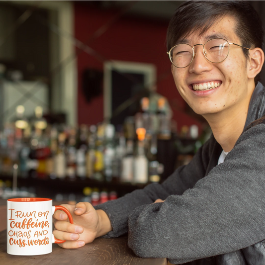 Caffeine, Chaos, and Cuss Words Mug
