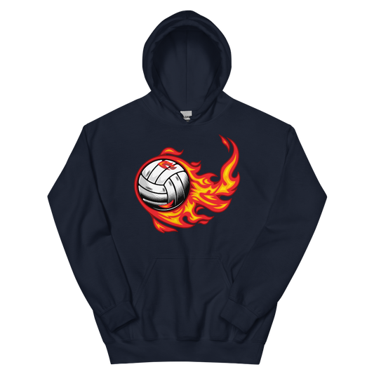 Flaming Volleyball Unisex Hoodie