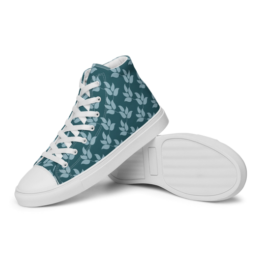 Teal Stylish Kicks Women’s Canvas High Top Shoes