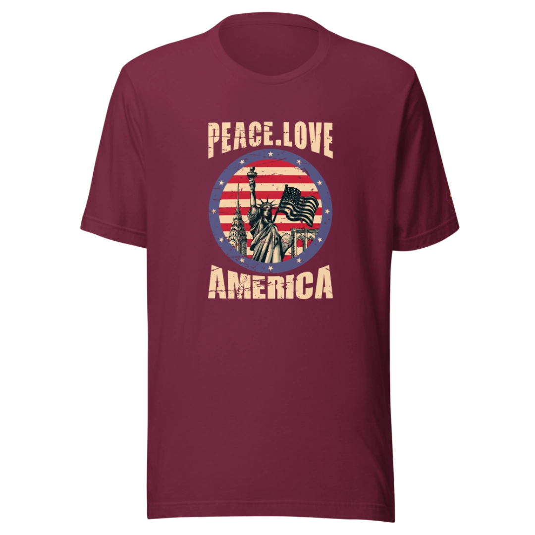 Peace. Love. America. Unisex T-Shirt