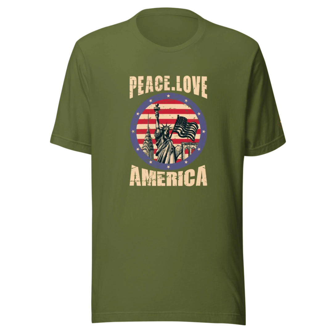 Peace. Love. America. Unisex T-Shirt
