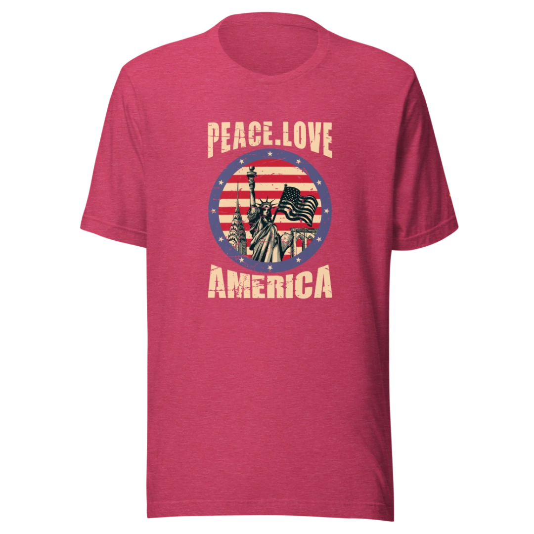 Peace. Love. America. Unisex T-Shirt