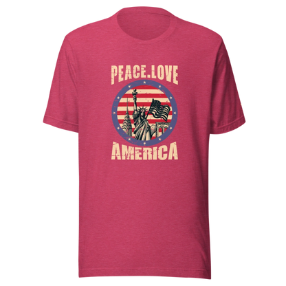 Peace. Love. America. Unisex T-Shirt