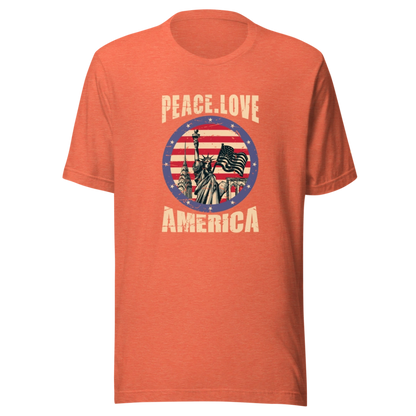 Peace. Love. America. Unisex T-Shirt