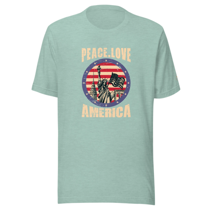 Peace. Love. America. Unisex T-Shirt