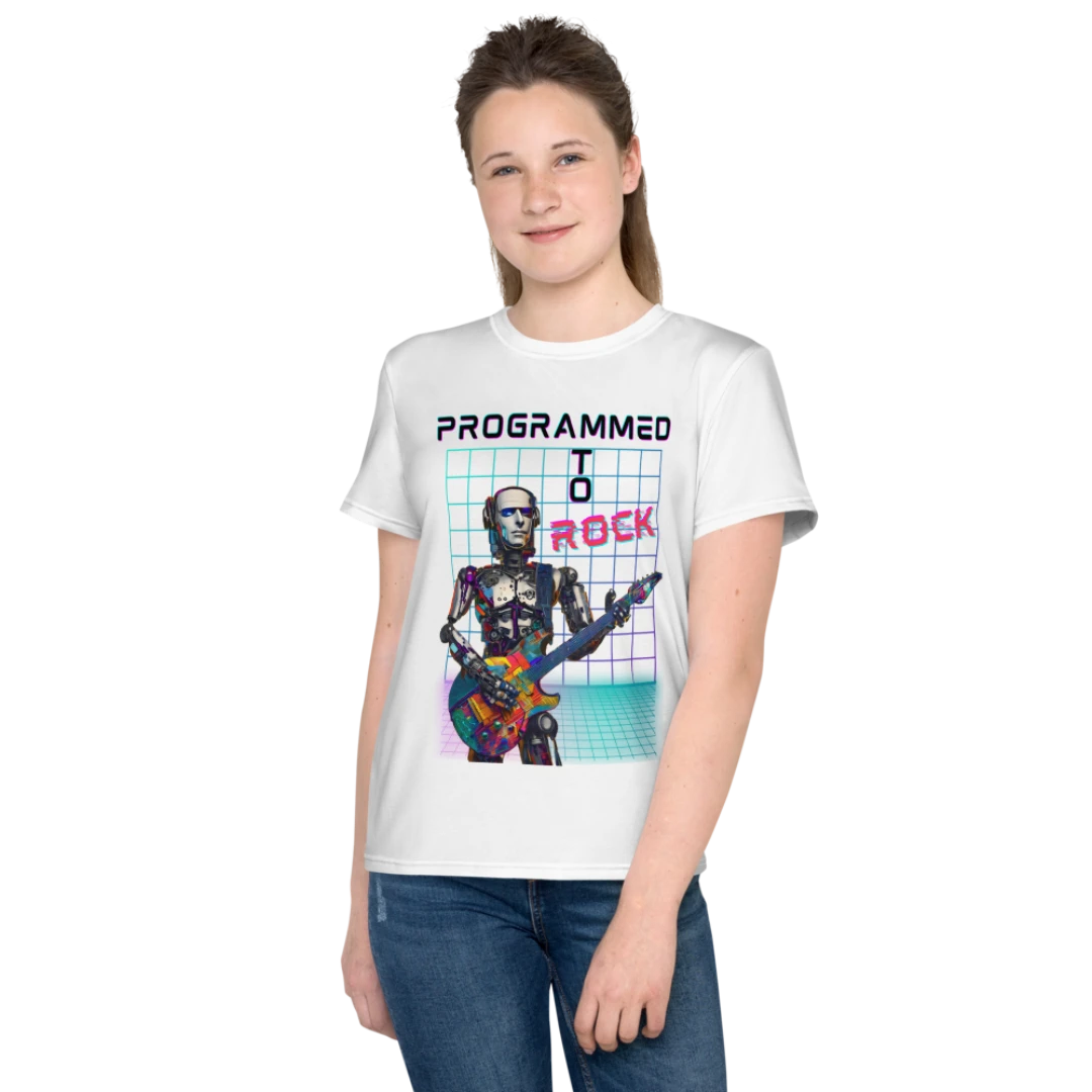 AI Guitarist Youth Crew Neck Tee