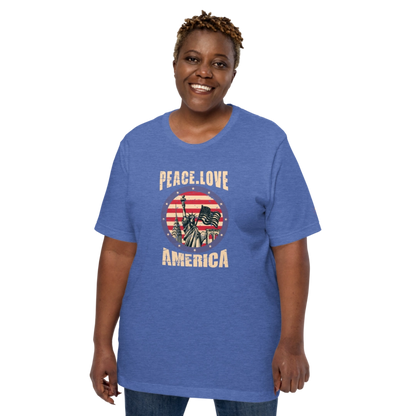 Peace. Love. America. Unisex T-Shirt