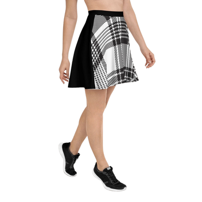 Black Plaid Skater Skirt