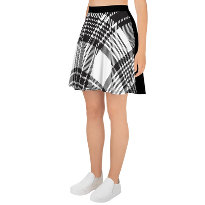 Black Plaid Skater Skirt