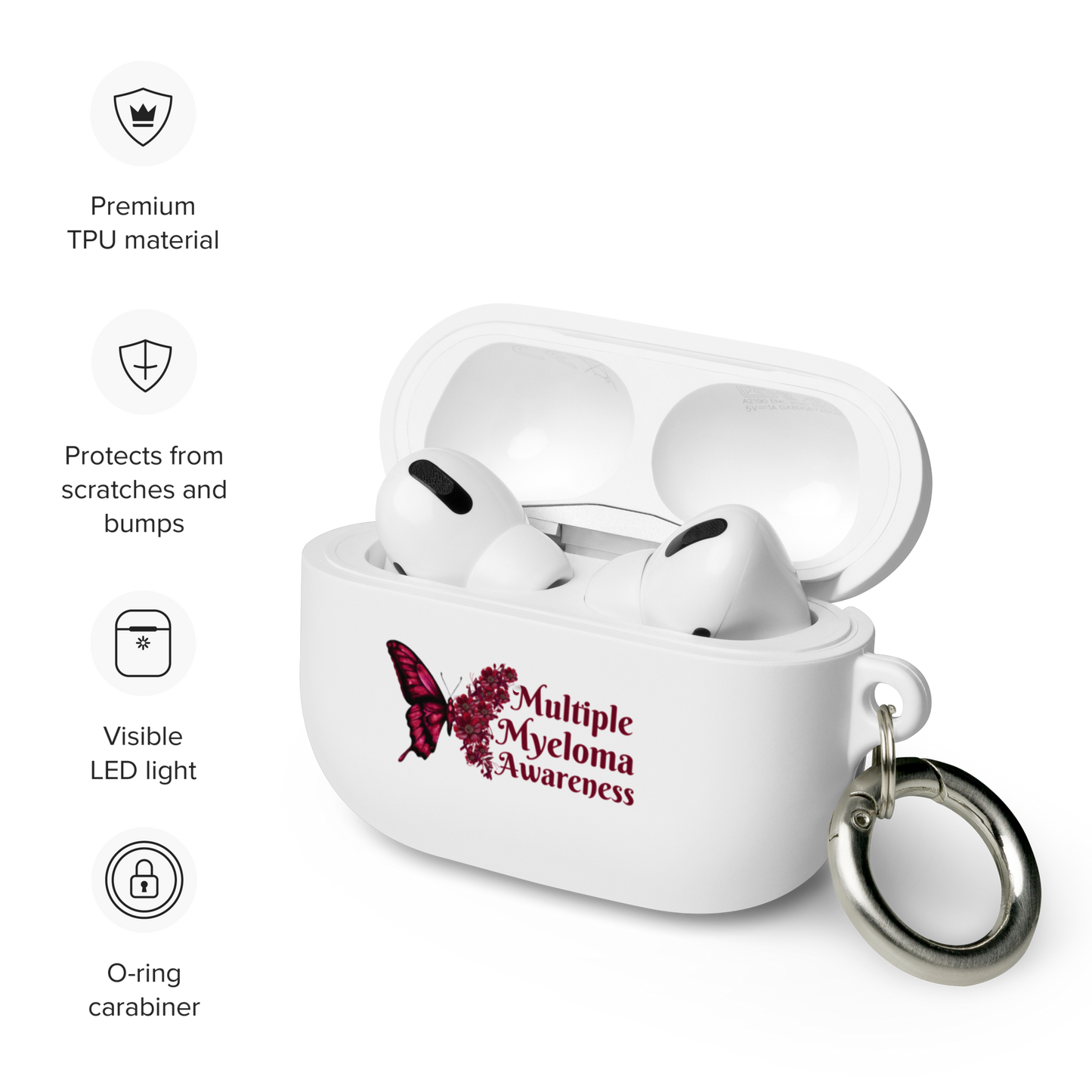 Myeloma Awareness Butterfly Rubber Case for AirPods®