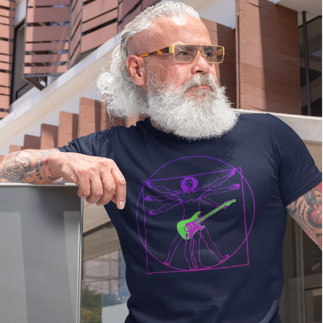 Vitruvian Guitar Man Unisex T-Shirt