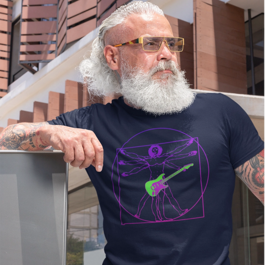 Vitruvian Guitar Man Unisex T-Shirt