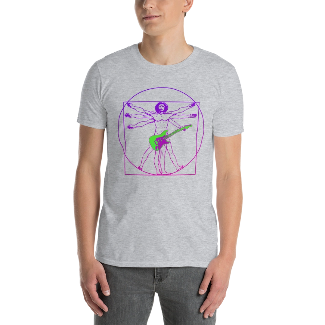 Vitruvian Guitar Man Unisex T-Shirt