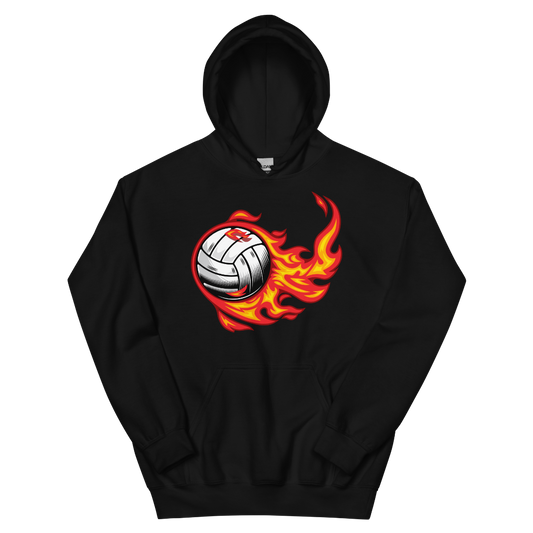 Flaming Volleyball Unisex Hoodie
