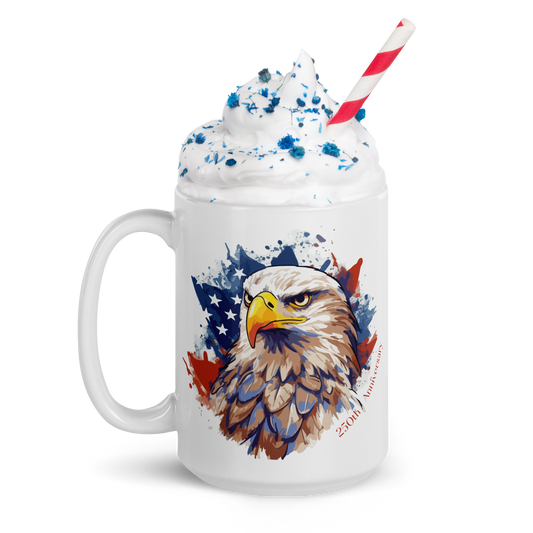 Anniversary Eagle White glossy mug